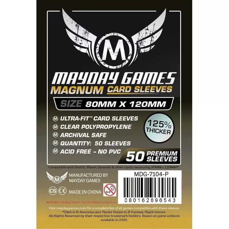 Mayday Games Premium Magnum Gold kártyavédő 80 x 120 mm "Dixit" társasjátékhoz, fekete hátlap Csak ma