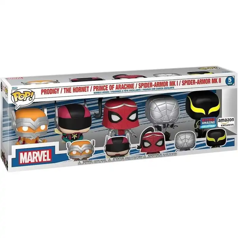 Funko Pop! 5-Pack Marvel Spider-Man - Prodigy / The Hornet / Prince of Arachne / Spider-Armor MK I / Spider-Armor MK II Olcsó
