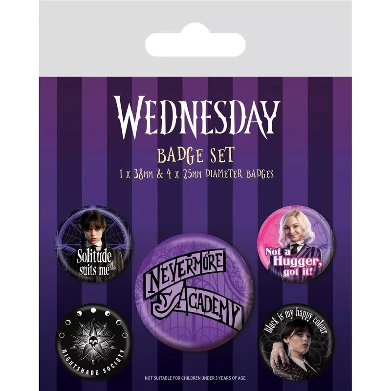Wednesday (Nevermore) kitűző szett Azonnali szállítás