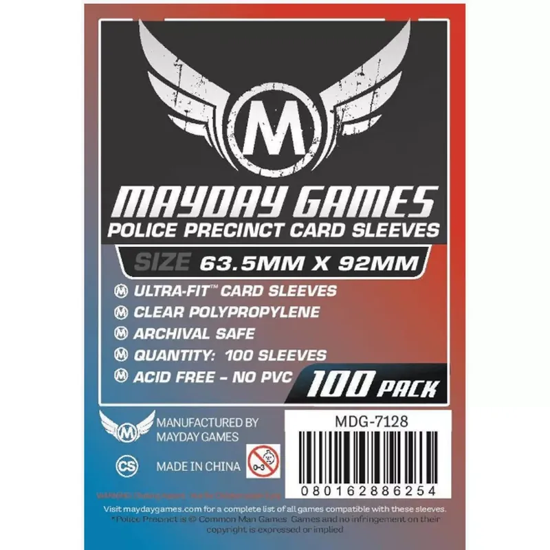 Mayday Games Egyedi "Police Precinct" kártyavédő 63,5 x 92 mm (100 db-os csomag) Végkiárusítás