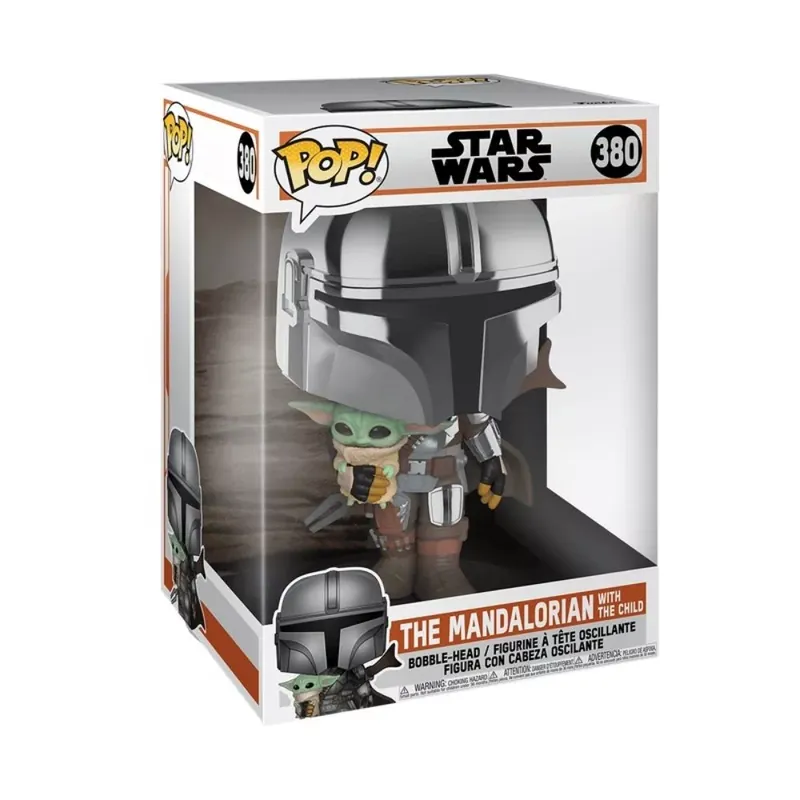 Legjobb ár Funko POP! Jumbo Star Wars - The Mandalorian - Mandalorian (chrome) figura 380