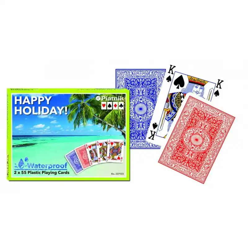 Expressz szállítás Piatnik Happy holiday plasztik römi kártya, 2*55 lap