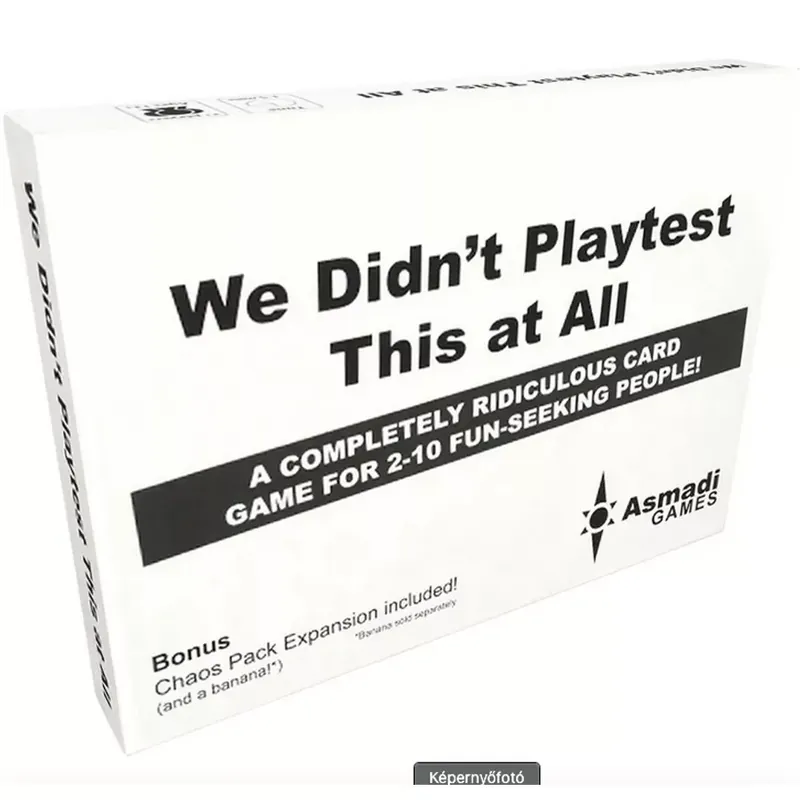 We didn‘t playtest this at all társasjáték, angol nyelvű Biztonságos fizetés