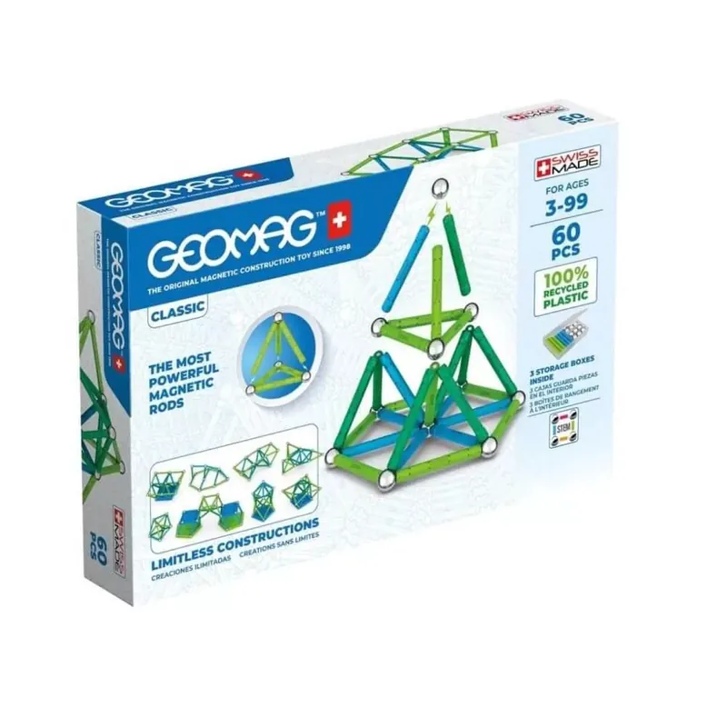 Legnépszerűbb Geomag mágneses építőjáték - Classic Green Line 60 db-os