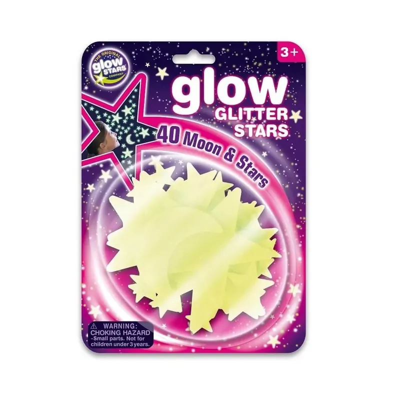 Olcsóbb Glow Csillámló csillagok foszforeszkáló matricaszett