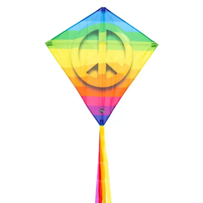 Outlet Invento Eddy Rainbow Peace szélsárkány Klasszikus gyémánt formájú egyzsinóros szélsárkány szivárvány mintával