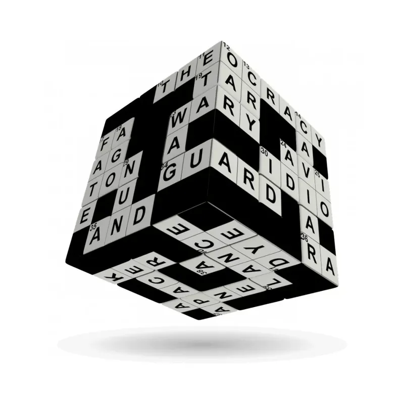 V-Cube 3x3 versenykocka- egyenes forma, Keresztrejtvény minta (matrica nélküli) Akciós ár