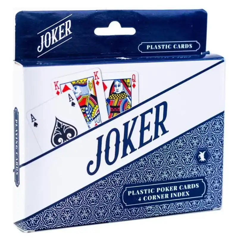 Szezonális akció Joker dupla 100% plasztik póker kártya 4 indexes
