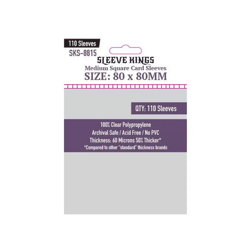 Sleeve Kings Közepes négyzet kártyavédő (110 db-os csomag) 80 x 80 mm Nézd meg most