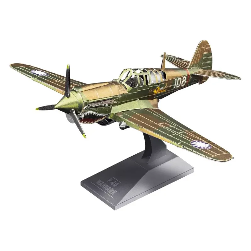 Metal Earth P-40 Warhawk vadászrepülőgép - lézervágott acél makettező szett Olcsóbb