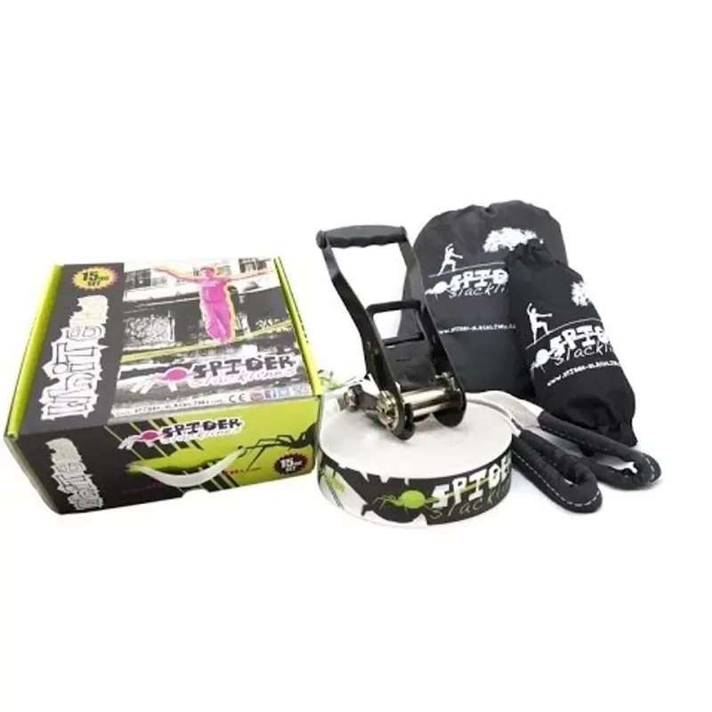 Kedvezményes ár Spider Slackline, 15m hosszú, fehér