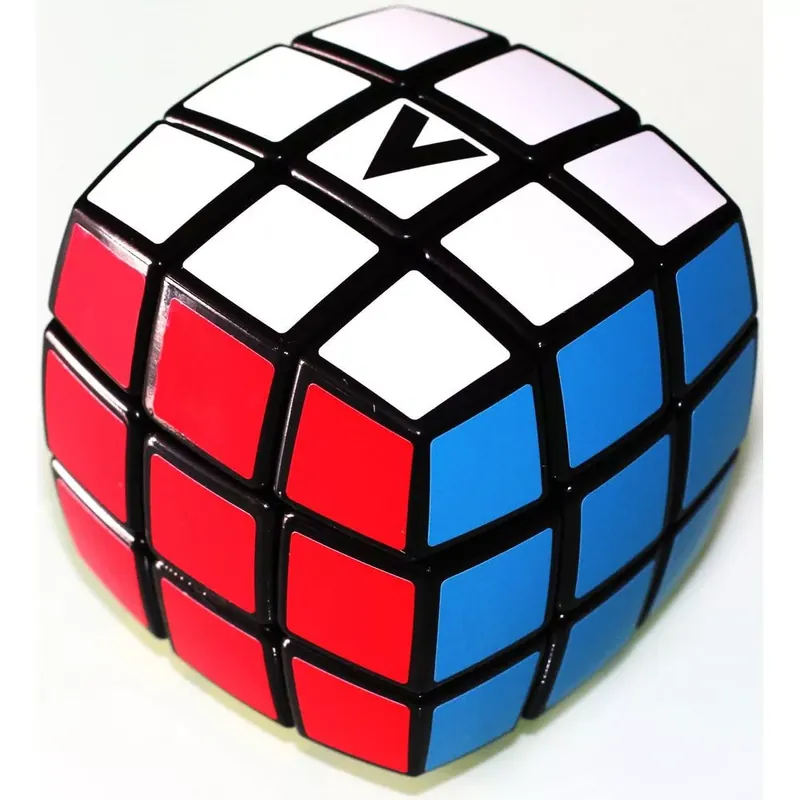 Legkelendőbb V-CUBE 3x3 versenykocka-fekete alapszín, lekerekített forma (matrica nélküli)