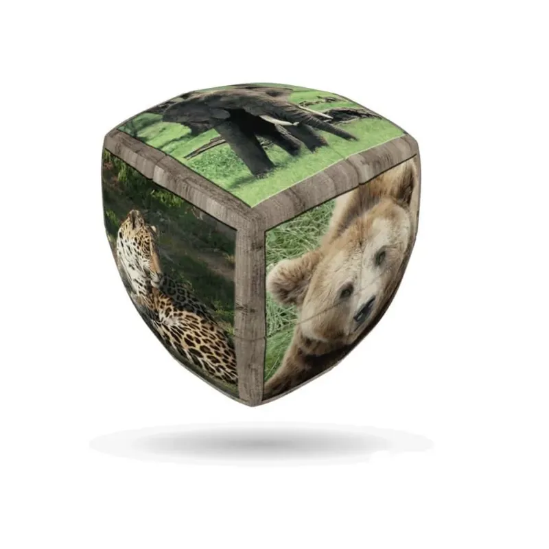V-Cube 2x2 versenykocka-lekerekített forma, Vadállatok minta (matrica nélküli) Azonnali szállítás