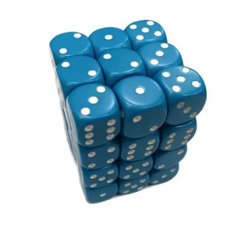 Legkelendőbb d6 kockablokk, kis kockákkal (36 kocka), kék, fehér pöttyös