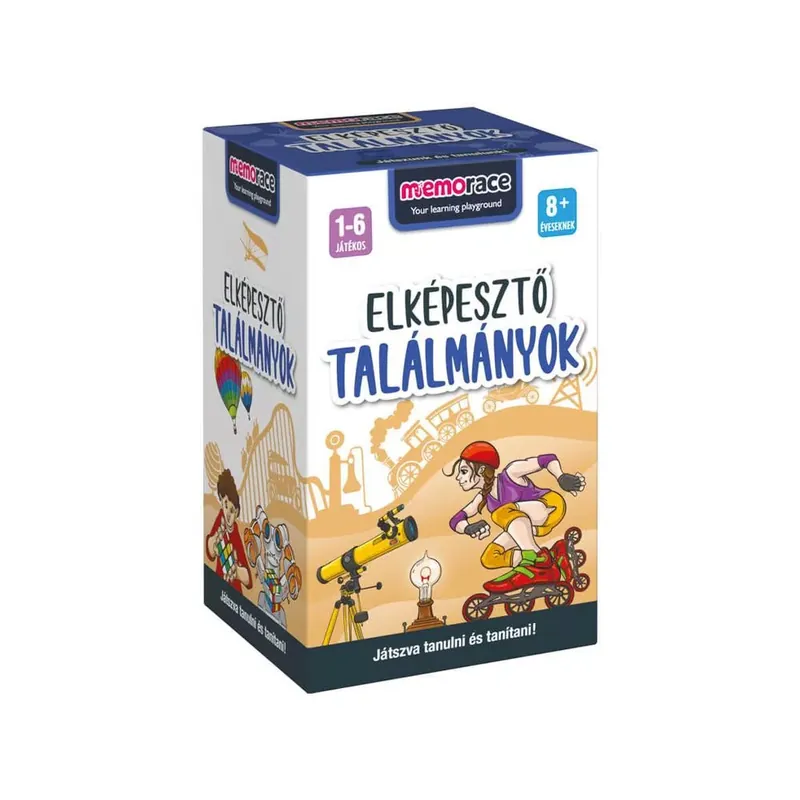 Memorace – Elképesztő találmányok Ismeretterjesztő memóriafejlesztő társasjáték (8+) Végkiárusítás