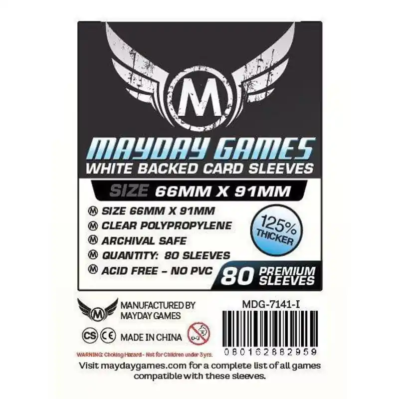 Legkelendőbb Mayday Games Kártyavédő kártyajátékokhoz (80 db-os csomag) 66x91 mm (fehér hátlap)