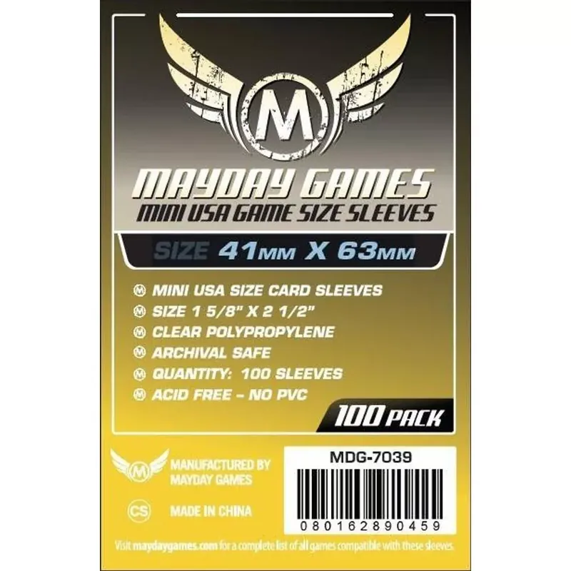 Vedd meg most Mayday Games Mini USA méretű kártyavédő 41 x 63 mm (100 db-os csomag)
